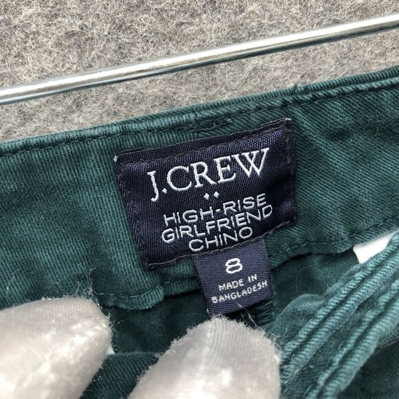 J. Crew High Rise Girlfriend Chino Pant Womens 8 Forest Green Stretch - Picture 6 of 10